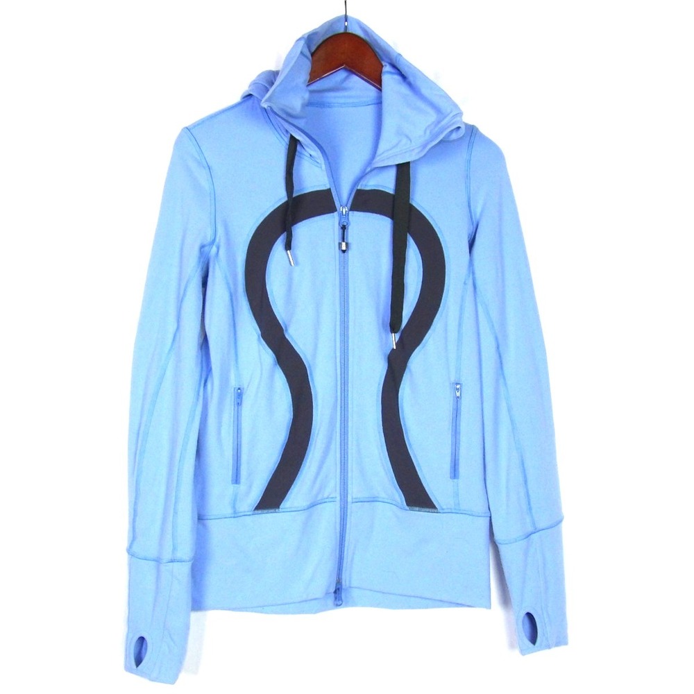Lululemon Zip-Up Hooded Thumb Holes Stretch Athletic Running Jacket Women's 6